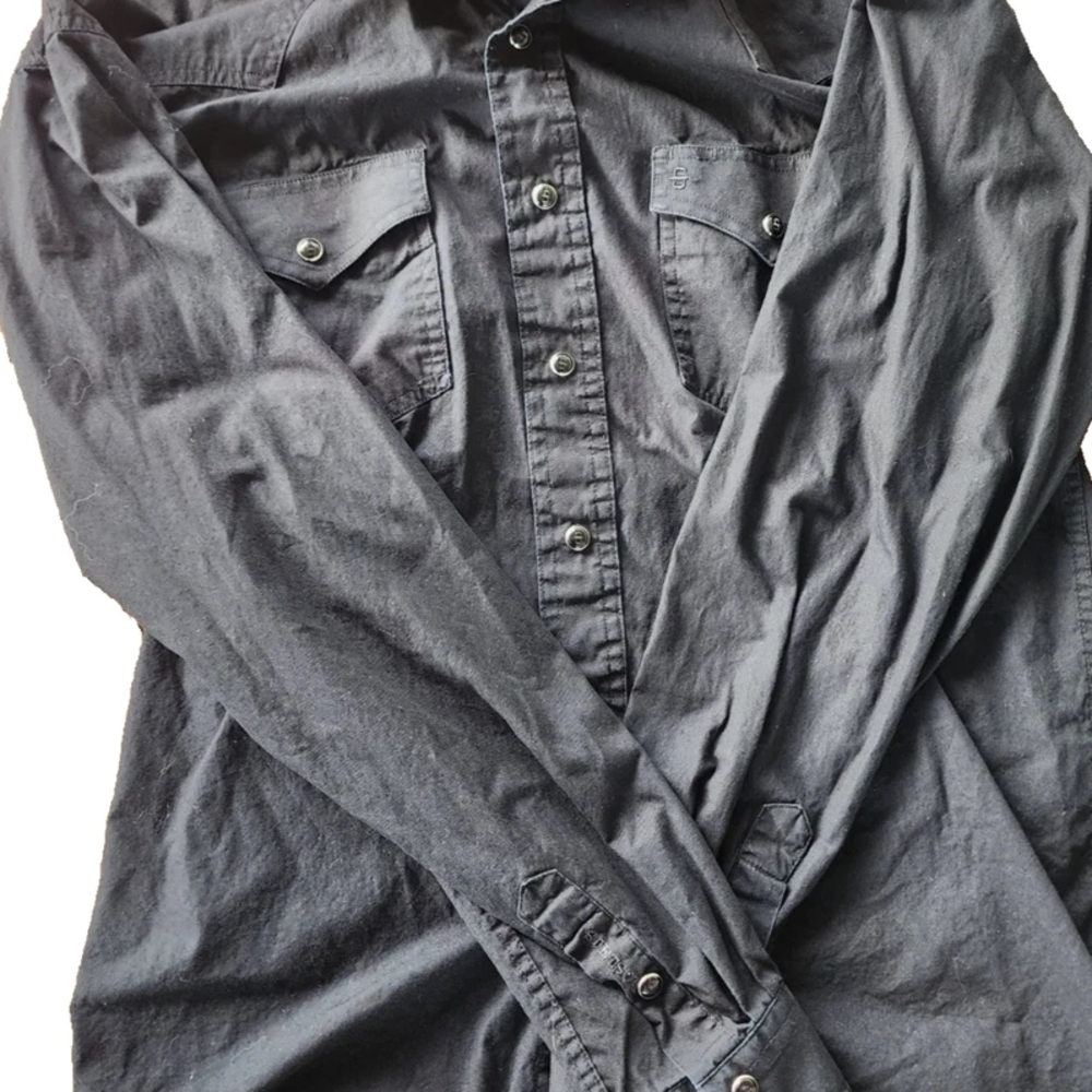 Stetson Black Pearl Snap Button-Up Shirt Men's Small